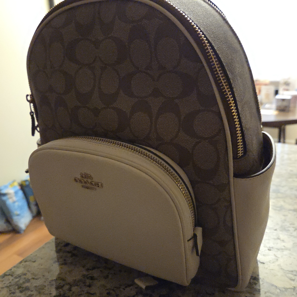 Coach Brown and Cream Backpack - Picture 2 of 4